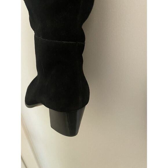 BERNARDO BOOTS BLACK SUEDE Sz 10 TALL KNEE SCRUNCH ANTHROPOLOGIE Ret $368 - Picture 10 of 13